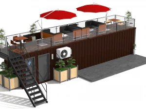 container coffee shop 3D Model