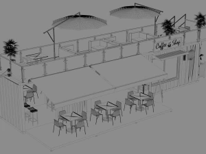 container coffee shop 3D Model