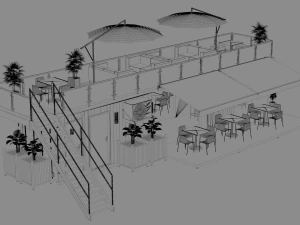 container coffee shop 3D Model
