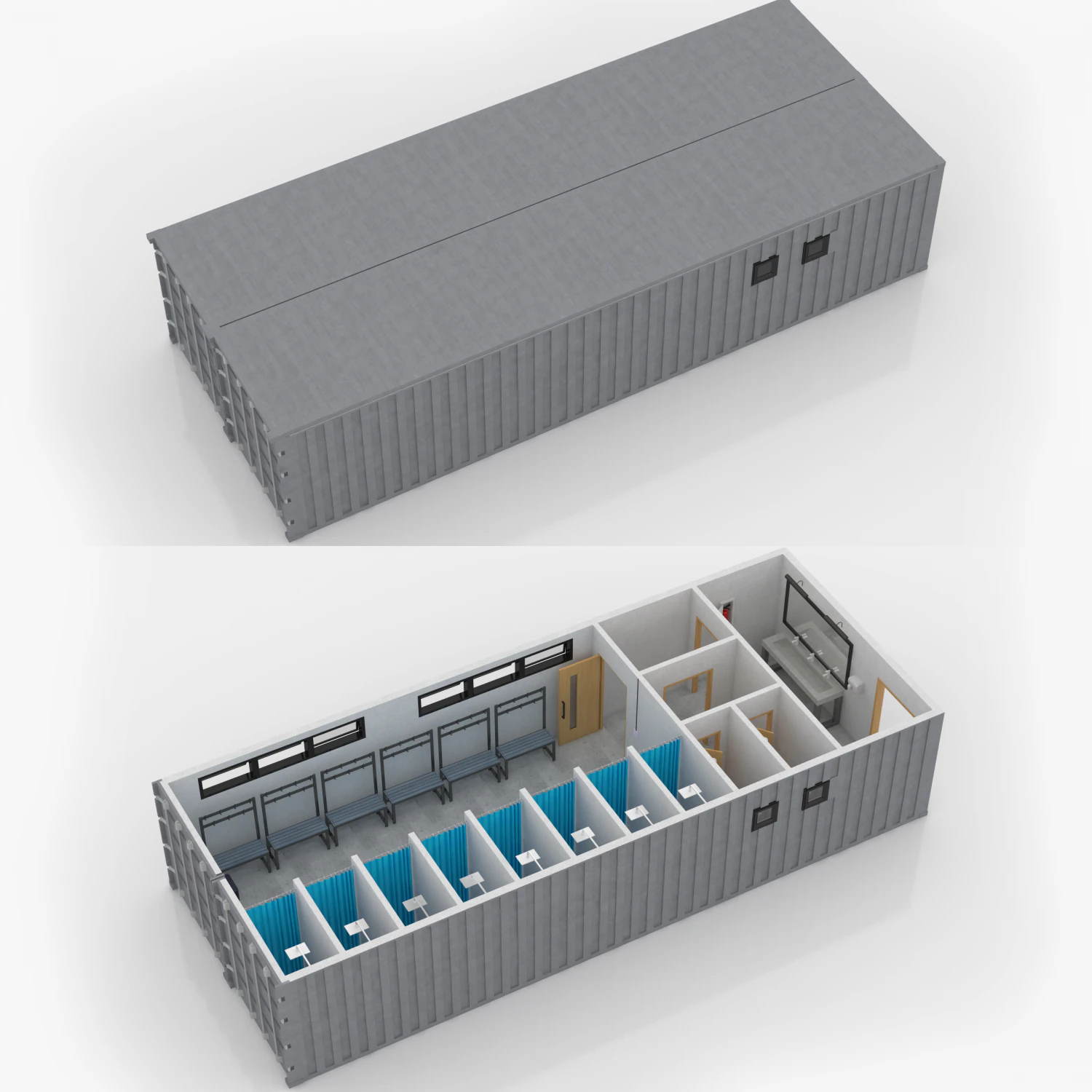 container changing room 3D Model .c4d .max .obj .3ds .fbx .stl .blend