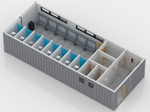 container changing room Model 3D