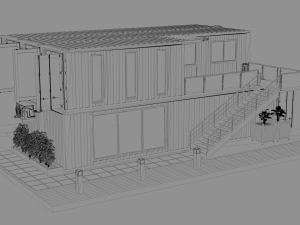 container office building 3D Model