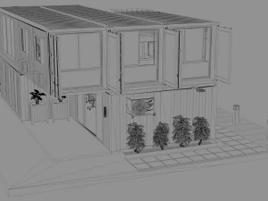 container office building 3D Model