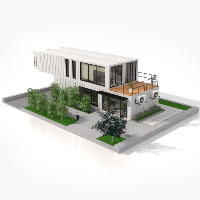 container office building Modello 3D .c4d .max .obj .3ds .fbx .stl .blend