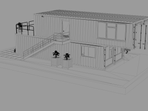 container office building Modello 3D