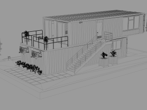container office building Modello 3D
