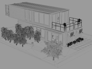 container office building 3D Model