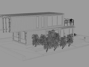container office building 3D Model