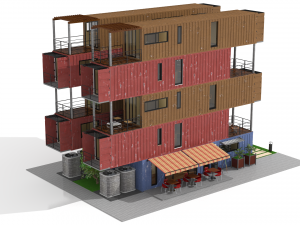 container residential apartment building 3D Model