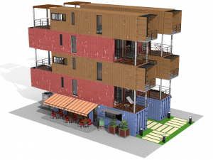container residential apartment building 3D Модель