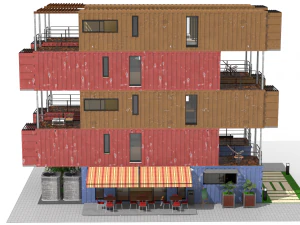 container residential apartment building 3D Model