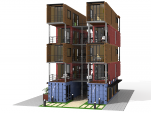 container residential apartment building 3D Модель