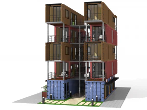 container residential apartment building 3D Model