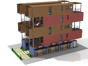 container residential apartment building 3D Model