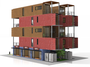 container residential apartment building 3D Модель