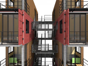 container residential apartment building 3D Model