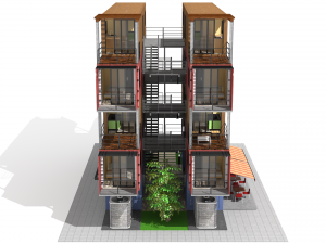 container residential apartment building 3D Модель