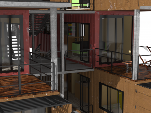 container residential apartment building 3D Модель