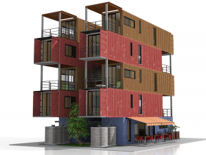 container residential apartment building 3D Модель