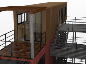 container residential apartment building 3D Модель