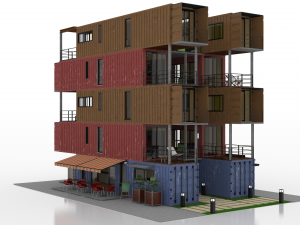 container residential apartment building 3D Модель