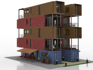 container residential apartment building 3D Model