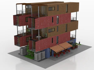 container residential apartment building 3D Model