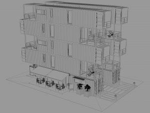 container residential apartment building 3D Модель