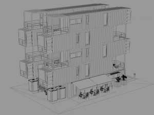container residential apartment building 3D Модель