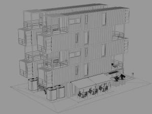 container residential apartment building 3D Model