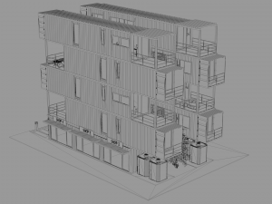 container residential apartment building 3D Модель