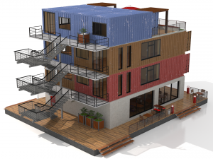 container residential apartment building Modèle 3D