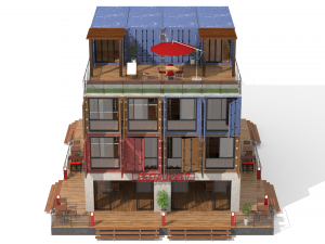 container residential apartment building Modèle 3D