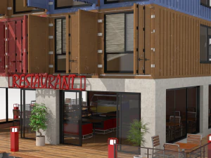 container residential apartment building 3D Model