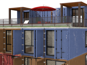 container residential apartment building Modèle 3D