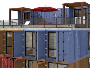 container residential apartment building 3D Model