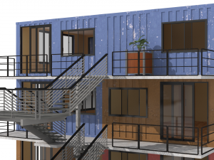 container residential apartment building Modèle 3D