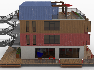container residential apartment building Modèle 3D