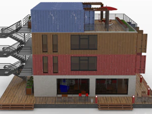 container residential apartment building 3D Model
