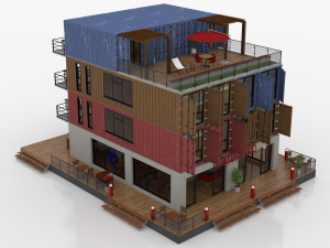 container residential apartment building Modèle 3D