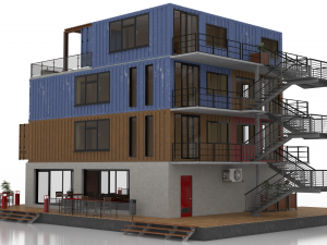 container residential apartment building Modèle 3D