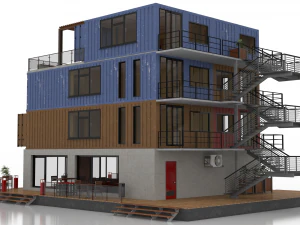 container residential apartment building 3D Model