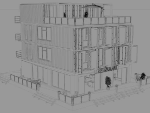 container residential apartment building 3D Model