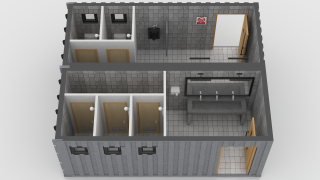 container public wc 3D मॉडल .c4d .max .obj .3ds .fbx .stl .blend 