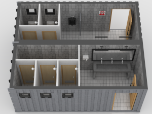 container public wc 3D मॉडल
