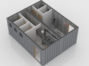 container public wc 3D मॉडल