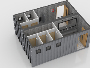 container public wc 3D मॉडल
