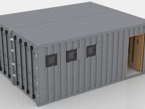 container public wc 3D मॉडल