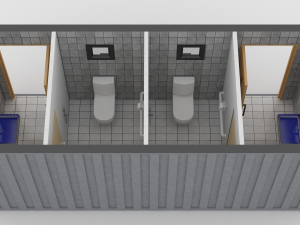 container public wc 3D मॉडल