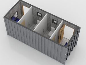 container public wc 3D मॉडल